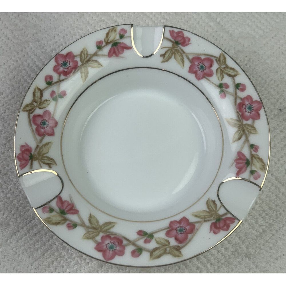 Vintage MCM Valmont China Briar Rose 5" Ash Tray Made in Japan **VERY‎ RARE**